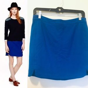 J Crew Shirtail Wool Mini Skirt in Blue 4